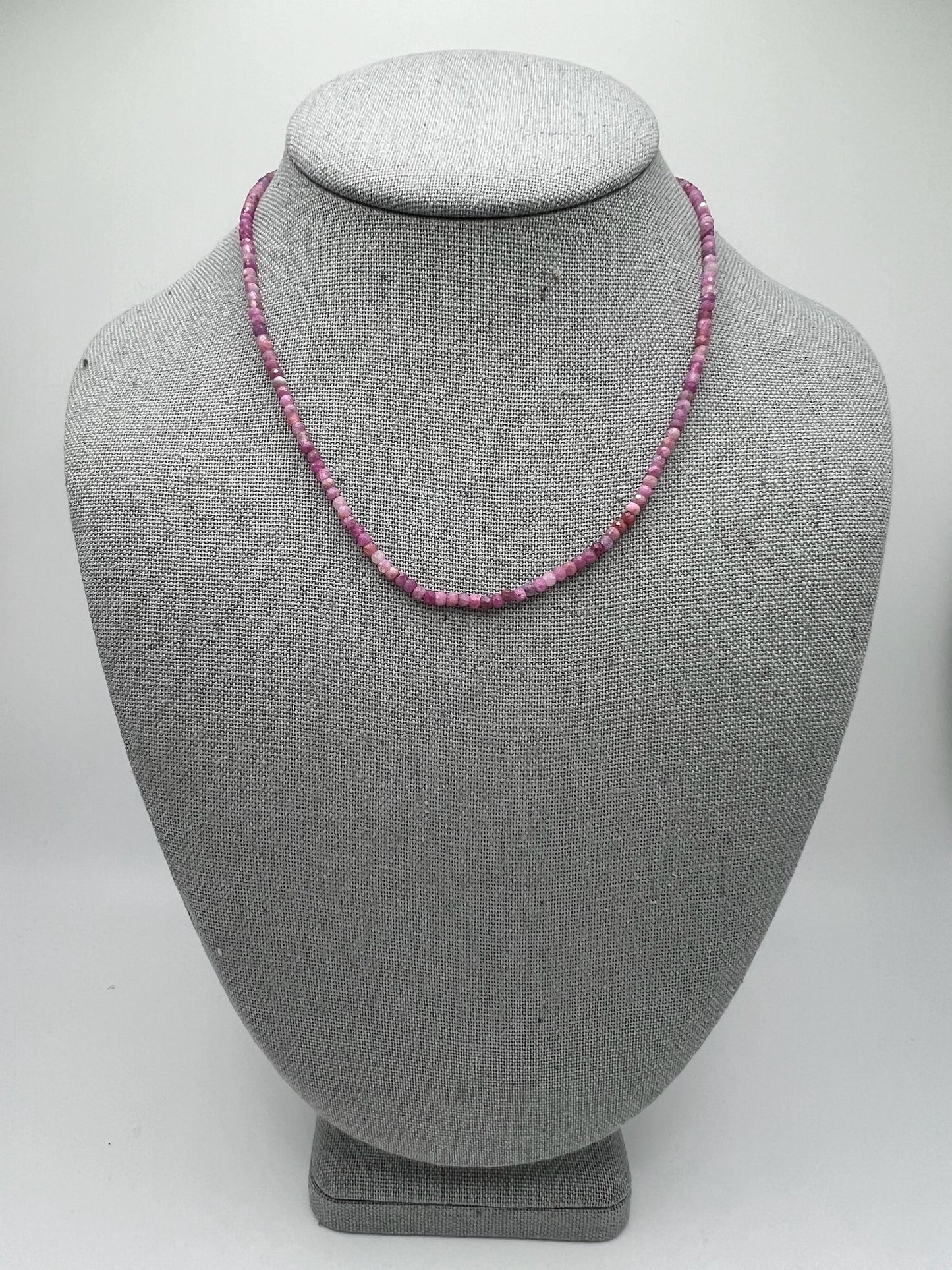 Ruby Beaded Necklace with Gold-Filled Clasp