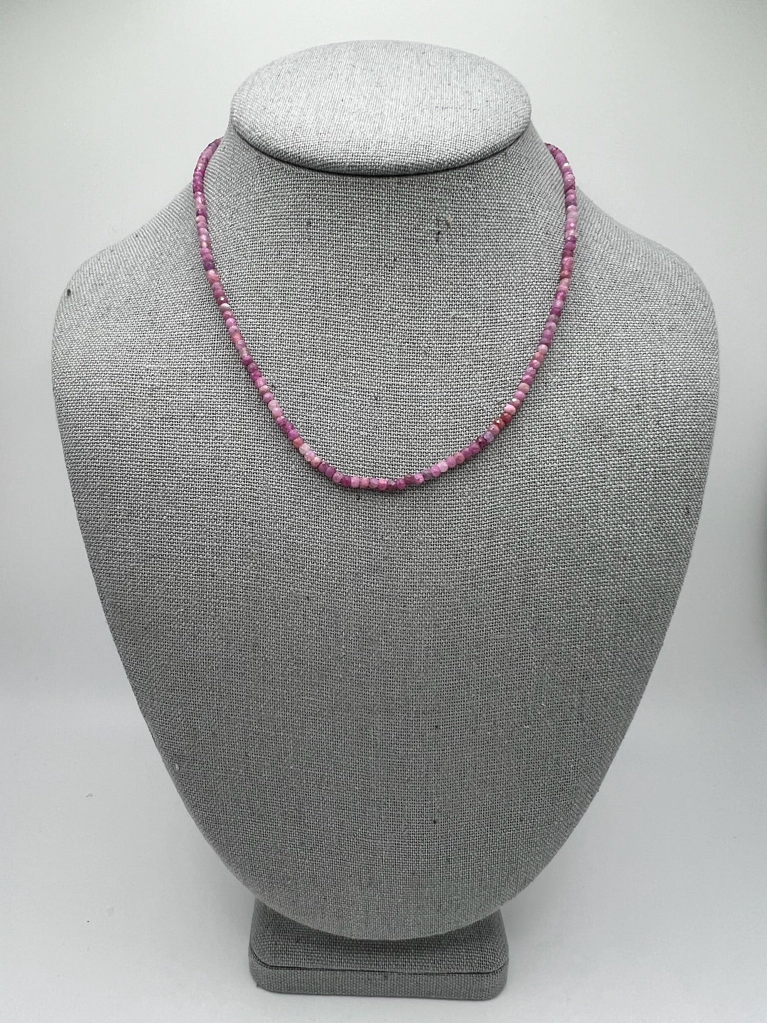 Ruby Beaded Necklace with Gold-Filled Clasp