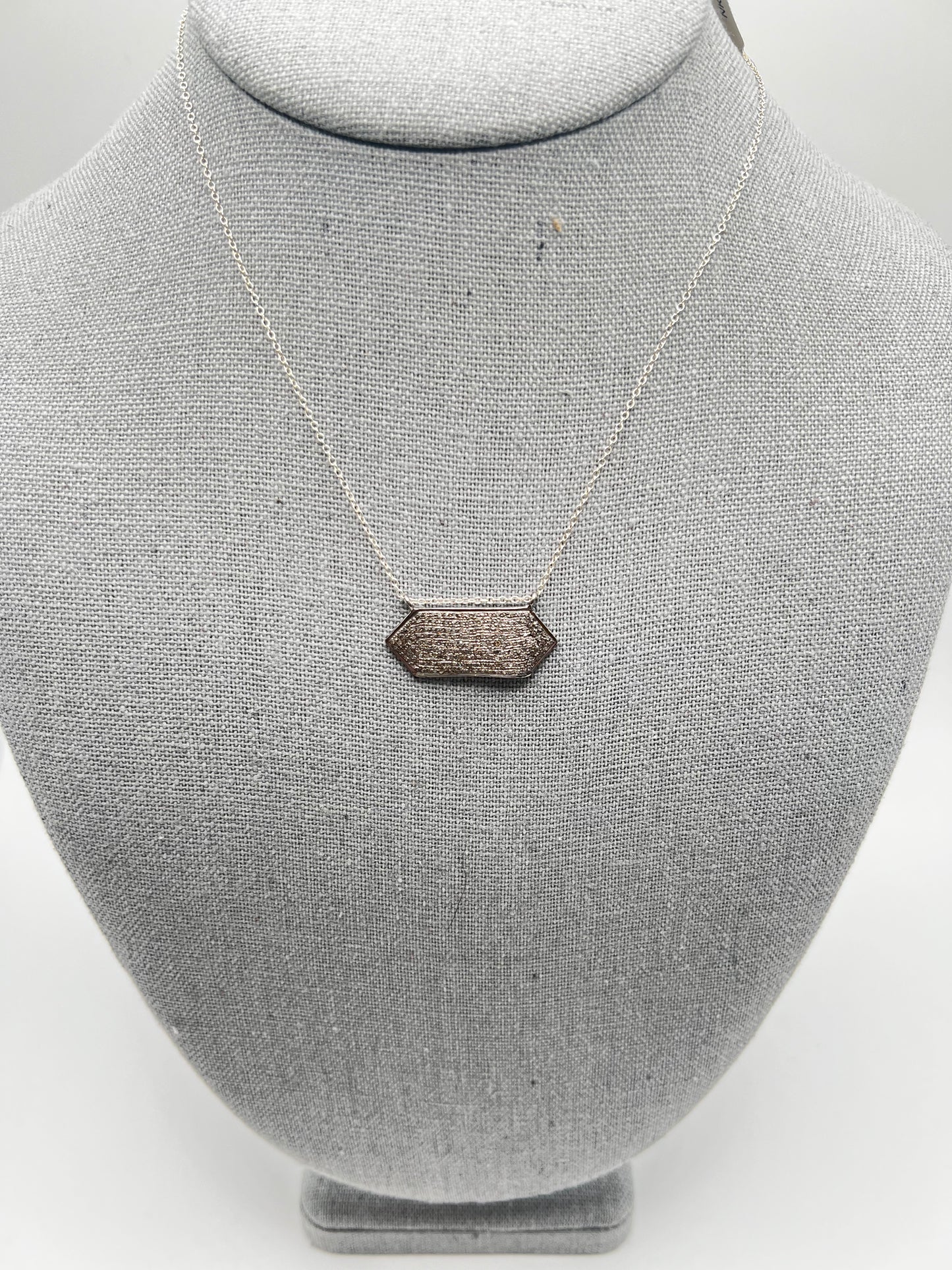 Sterling Silver Chain with Pave Diamond Arrow Pendant