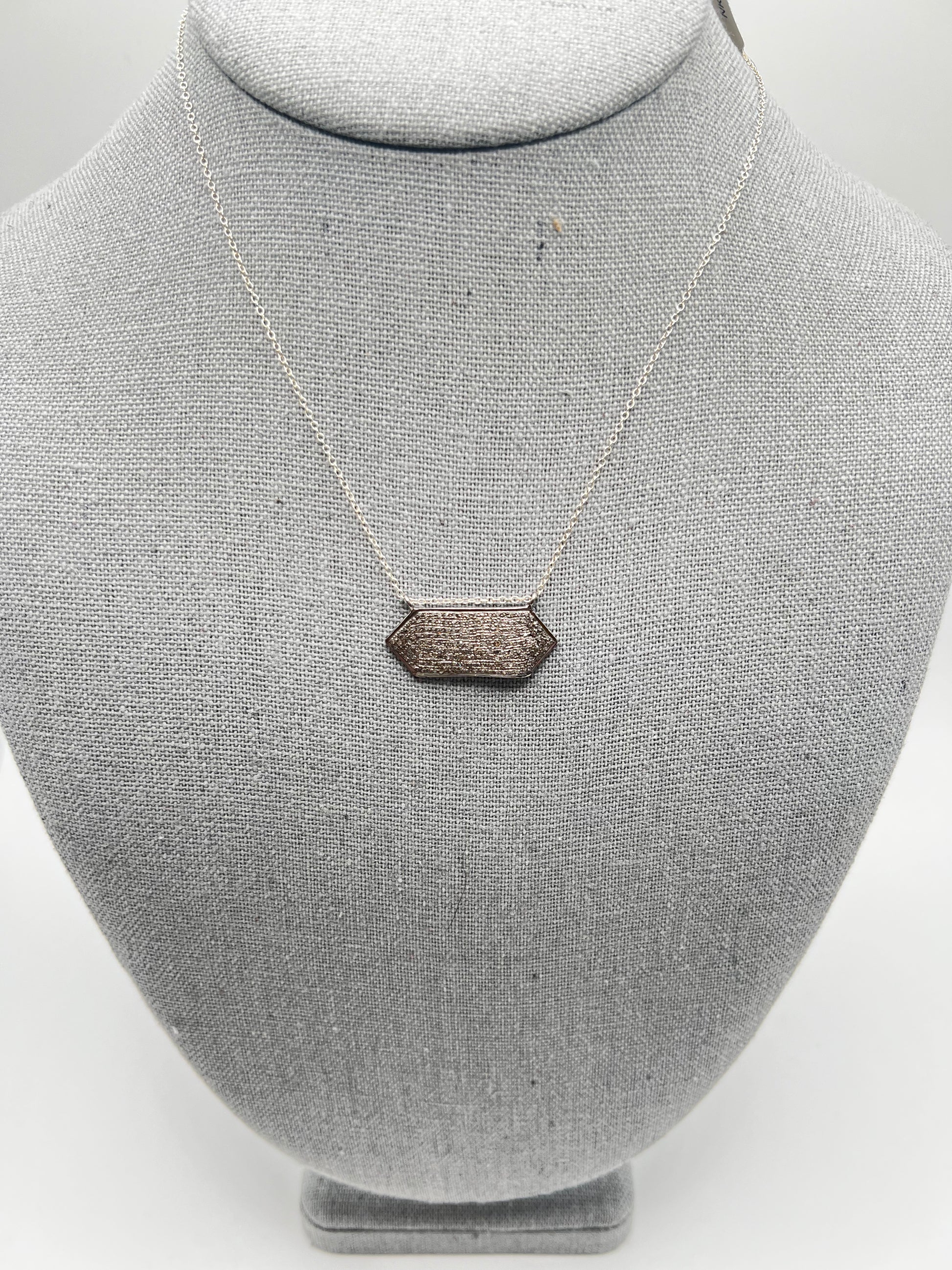 Sterling Silver Chain with Pave Diamond Arrow Pendant